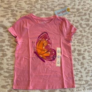 Cat & Jack Pink and Orange Butterfly Tee